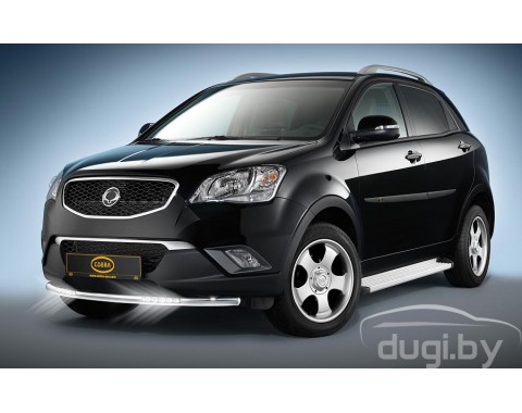Одинарная труба "Cobra" с Led подсветкой для Korando